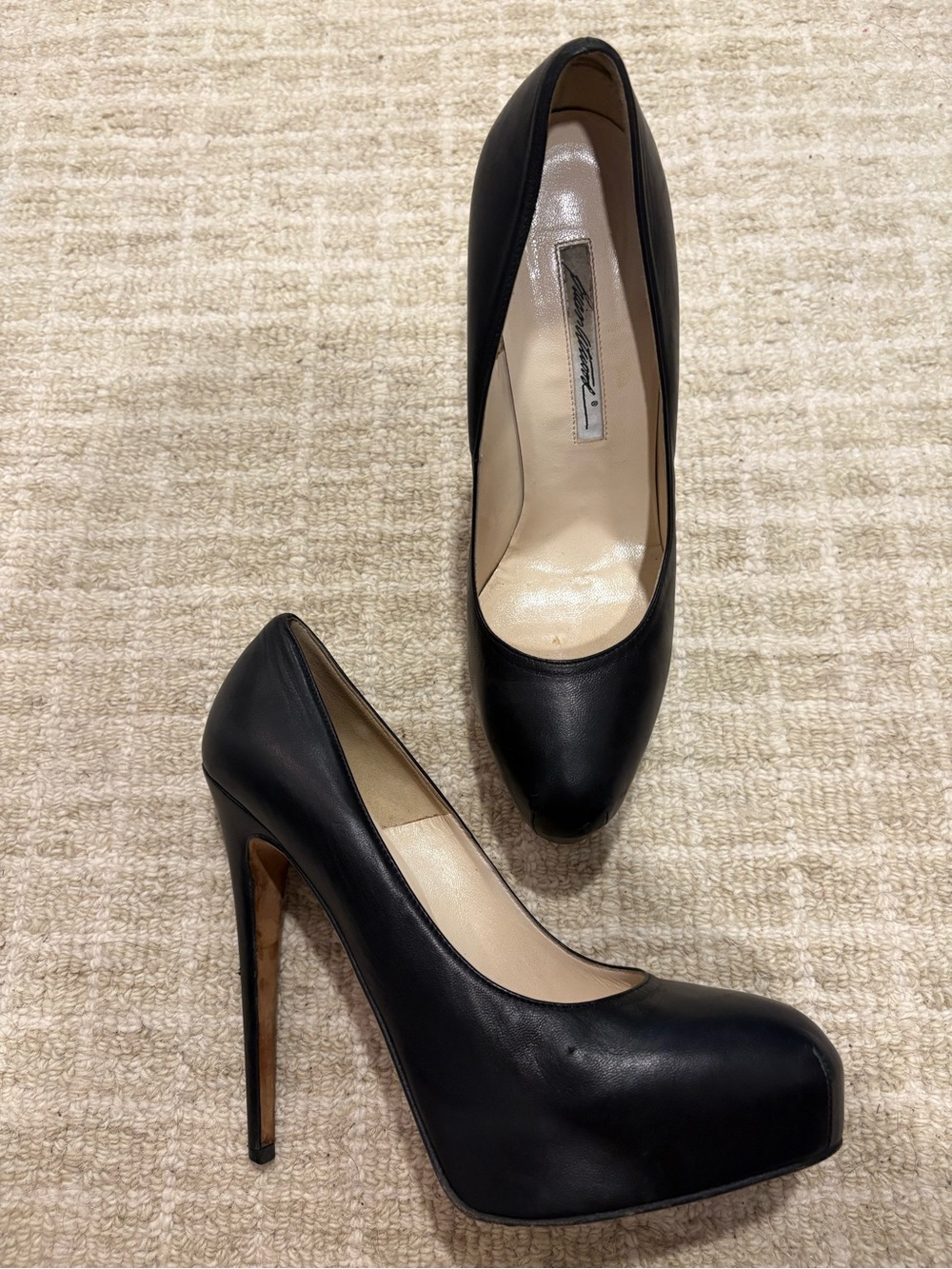 2010’s Brian Atwood “Maniac” Black Leather Platform Pumps